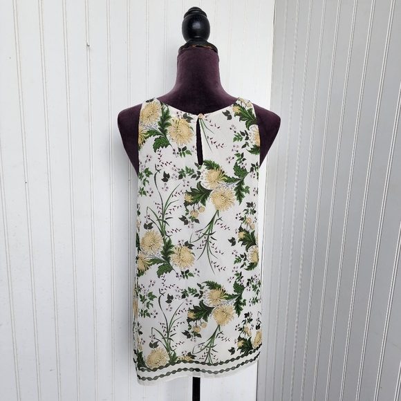 Max Studio Womens Dressy Tank Top Sz Small White Floral Party Going Out School - Picture 5 of 11